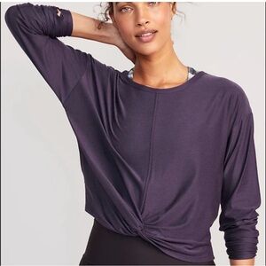 Old Navy Women's Dark Purple Long Sleeve Cloud 94 Soft Tee